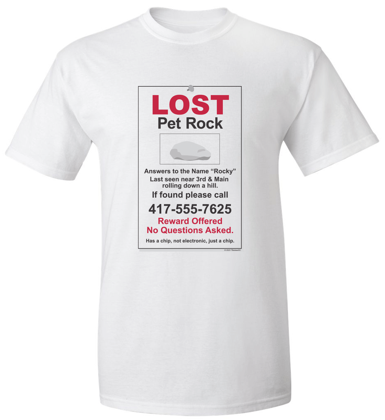 "Lost Pet Rock Adult Tee"