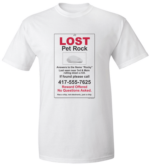 "Lost Pet Rock Adult Tee"